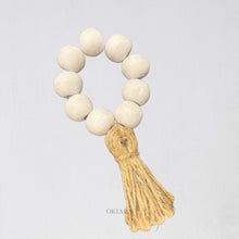Load image into Gallery viewer, Wooden Beads Raffia Tassel | 19 cm
