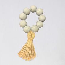 Load image into Gallery viewer, Wooden Beads Raffia Tassel | 19 cm