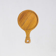 Load image into Gallery viewer, Teakwood Round Tray with Handle