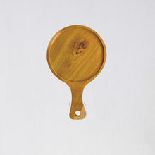 Load image into Gallery viewer, Teakwood Round Tray with Handle