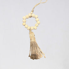 Load image into Gallery viewer, Wooden Beads Raffia Tassel | 17 cm
