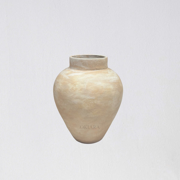 Bahiti Vessel Medium | Bisque Pattern