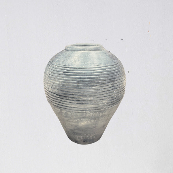 Jabari Lined Vessel | Charcoal Pattern