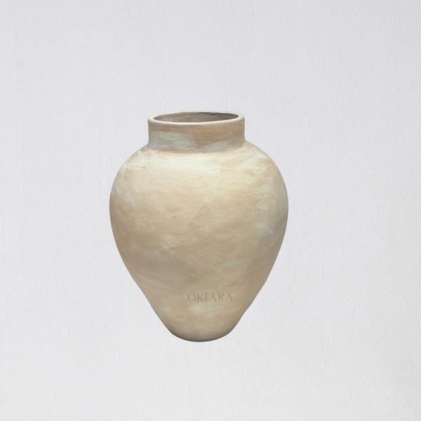 Bahiti Vessel Medium | Bisque Pattern