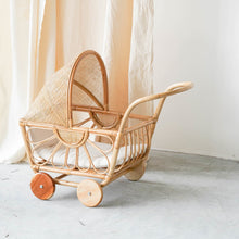 Load image into Gallery viewer, Amara Rattan Doll Stroller With Cushion Okiara
