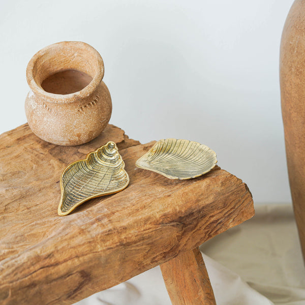 Brass Seashell Trinket Tray Okiara