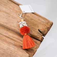 Load image into Gallery viewer, Cowrie Shells Keychain with Tassel | 17cm Okiara
