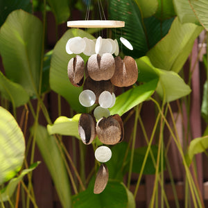 11 Lunan Capiz Seashell Windchime with Palm Fruit Shell | 43cm Okiara